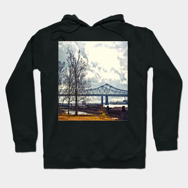 Crescent City Connection Bridge in Winter Hoodie by RoxanneG